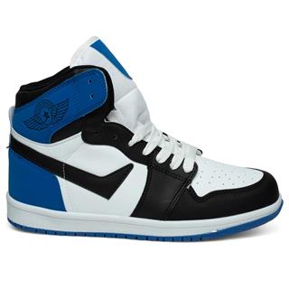 Lambırlent Erkek Basket 8070-10 Cilt Siyah Beyaz Mavi