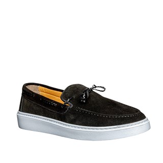 Moon Shoes Erkek Deri 101 Süet Siyah Tb Beyaz