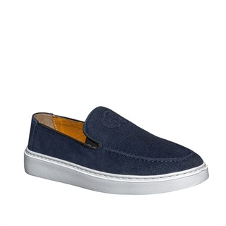 Moon Shoes Erkek Deri 103 Süet Lacivert Tb Beyaz