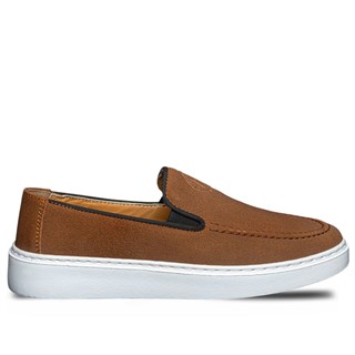Moon Shoes Erkek Deri 103 Süet Taba Tb Beyaz