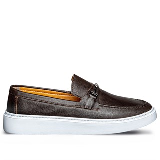 Moon Shoes Erkek Deri 105 Cilt Kahve Tb Beyaz