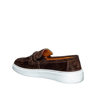 Moon Shoes Erkek Deri 105 Süet Kahve Tb Beyaz
