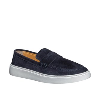 Moon Shoes Erkek Deri 106 Süet Lacivert Tb Beyaz