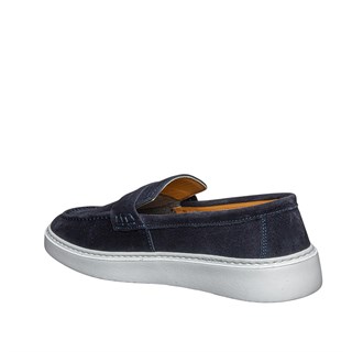 Moon Shoes Erkek Deri 106 Süet Lacivert Tb Beyaz