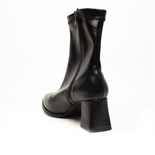 Renas Zenne Bot Topuklu 7180 Streç Cilt Siyah