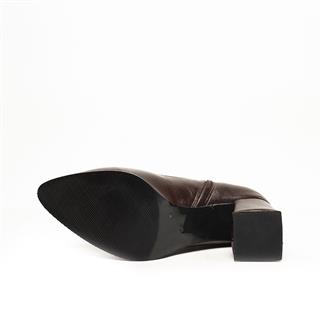 Renas Zenne Bot Topuklu 7180 Streç Cilt Kahve