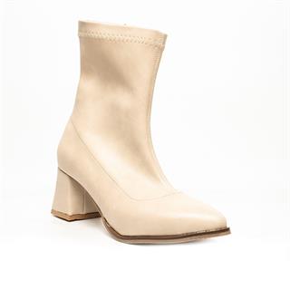 Renas Zenne Bot Topuklu 7180 Streç Cilt Bej