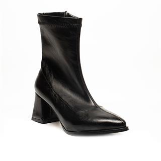 Renas Zenne Bot Topuklu 7180 Streç Cilt Siyah