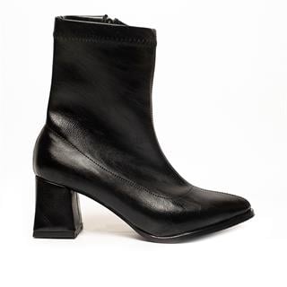 Renas Zenne Bot Topuklu 7180 Streç Cilt Siyah