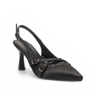 Renas Zenne Stiletto 15687 Saten Siyah