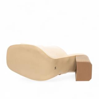 Renas Zenne Terlik Topuklu 764 Rugan Bej