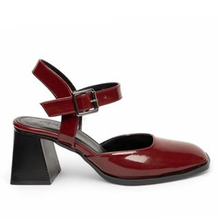 Renas Zenne Topuklu Ayakkabı 1978 Rugan Bordo