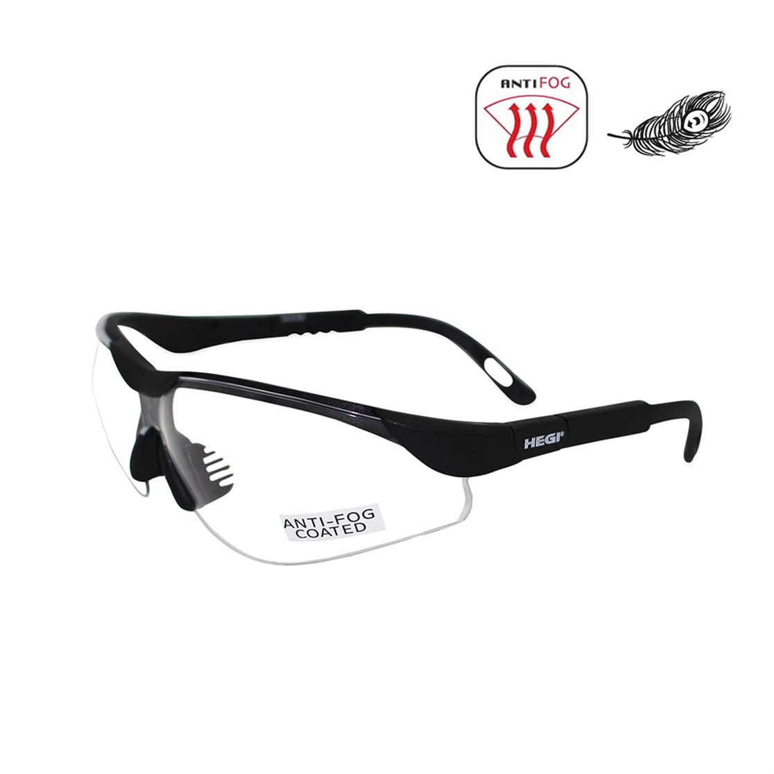 Koruyucu Gözlük Hegi 91659 Siyah (Clear-AF)