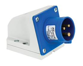 Mete 3X16A. IP44 Duvar Fişi Eğik Gövdeli 2P+PE