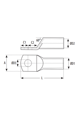 Tork SKP 240 mm²  M12 Sıkmalı Kablo Pabucu