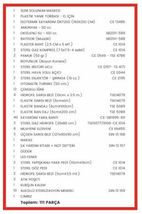 İlk Yardım Çantası 111 PARÇA (seamedical no:42)
