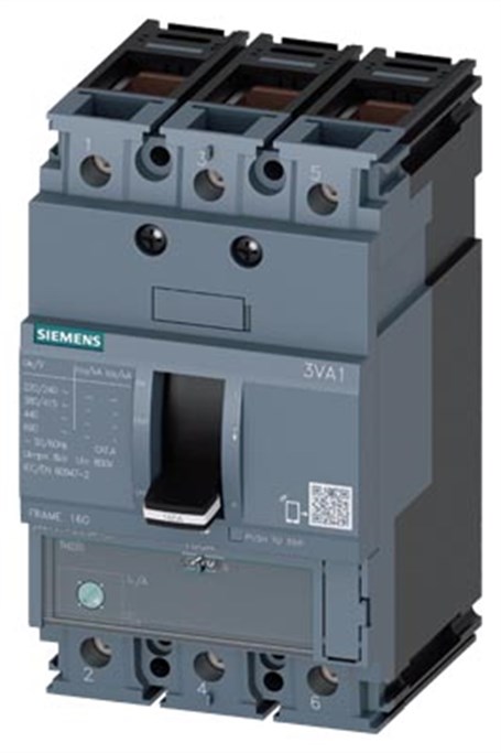 Siemens 3VA1116-5EE36-0AA0 Kompakt Tip Termik Manyetik Güç Şalteri; 3Va11; 55Ka; Termik Ayarlı; Sabit Manyetik; 112-160A