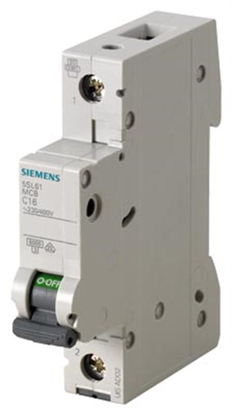 Siemens 5SL6102-7 2A; 1 FAZLI; 70 mm; Anahtarlı Otomatik Sigorta; 6kA; C Tipi; Yavaş Karakterli