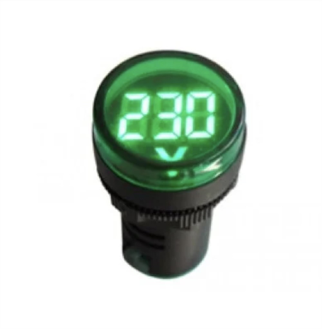 Sigma SL22-22VMG 12-500 V AC  Pano Tipi Ledli Voltmetre Göstergeli Sinyal Lambası Yeşil