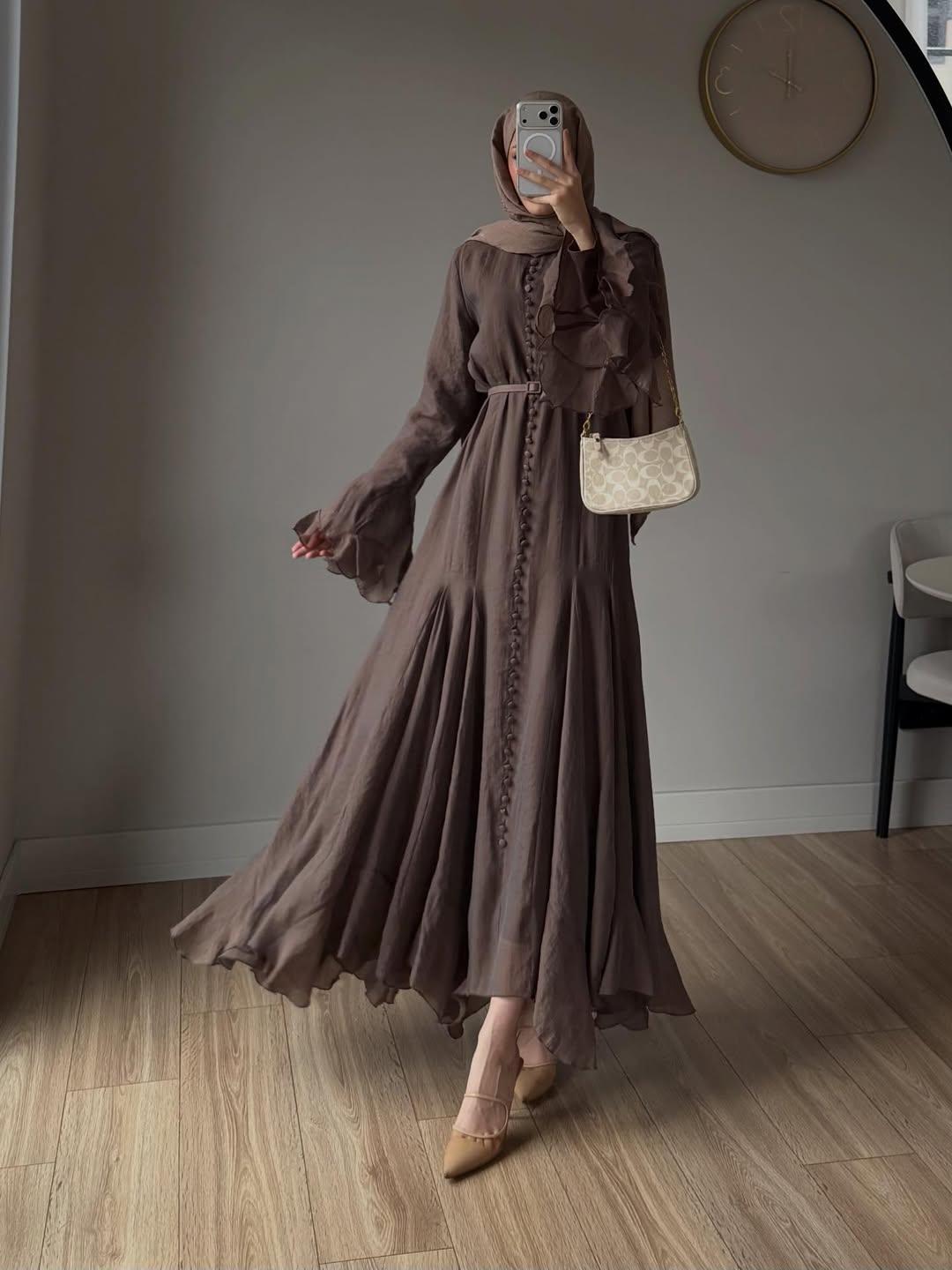 CASSANDRA ELBİSE KAHVE