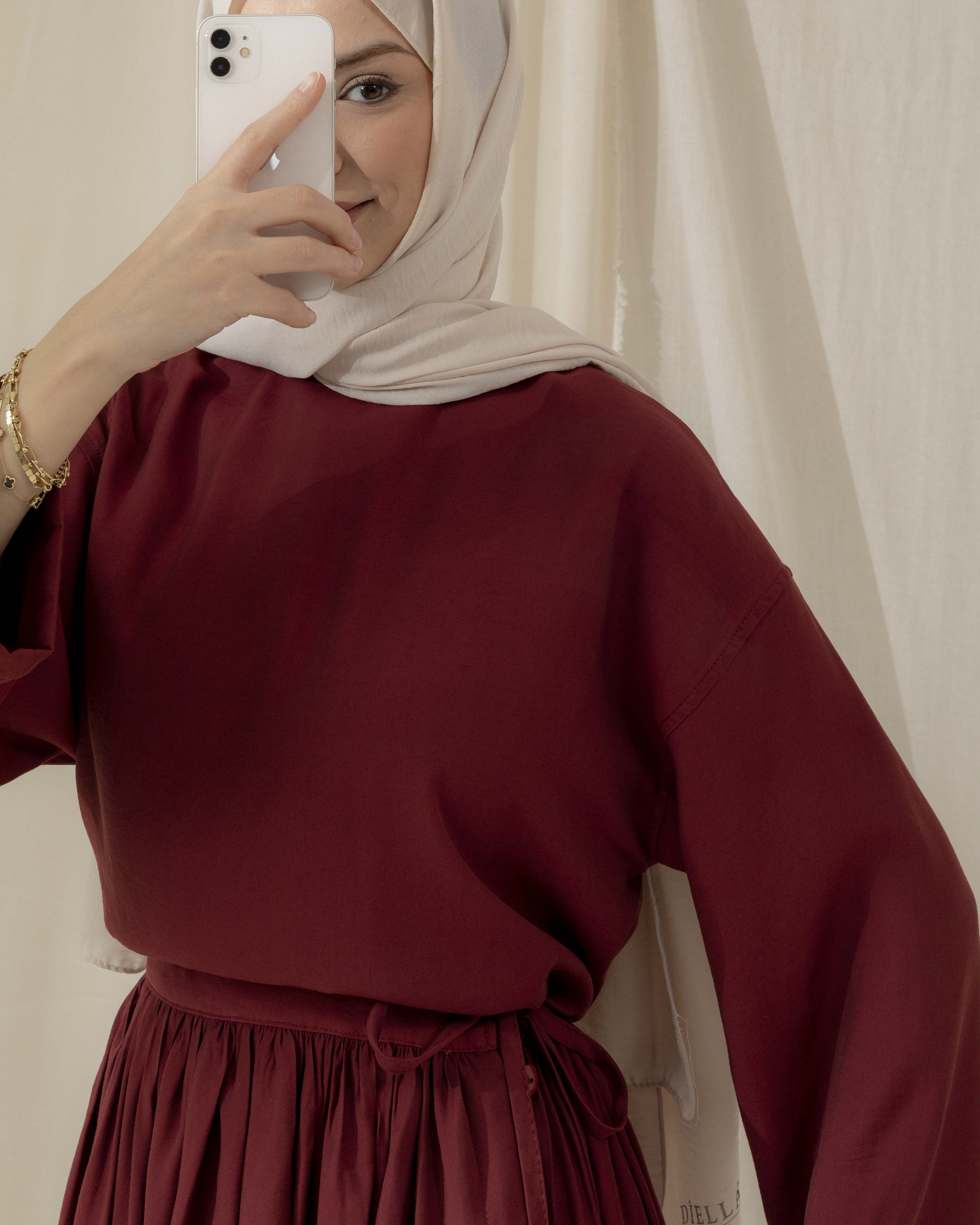 İVALO ETEKLİ TAKIM  BORDO