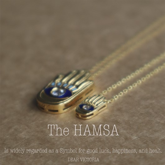 Özel Tasarım 0,50 Micron Hamsa Good Luck Necklace