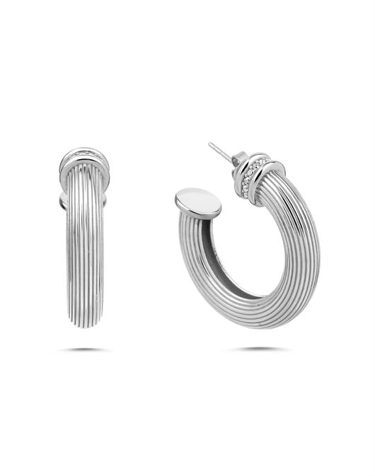 Özel Tasarım 0,50 Micron Plated Line Gold Hoop Earring