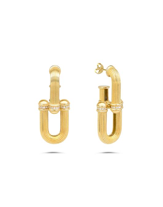 Özel Tasarım Interlocking Earring Gold
