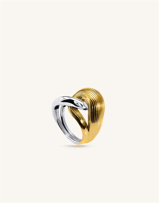 Özel Tasarım Silver & Gold Love Knot Ring