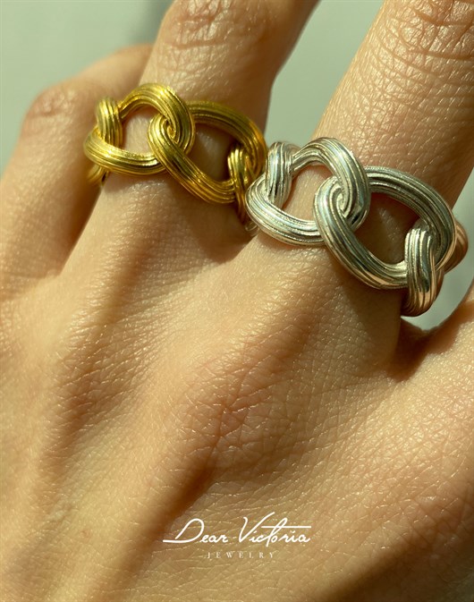 Özel Tasarım Striped Chain Ring