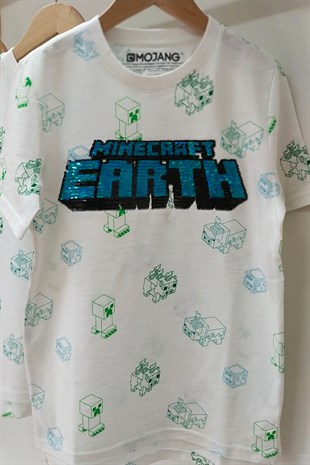 Minecraft Payetli Tişört