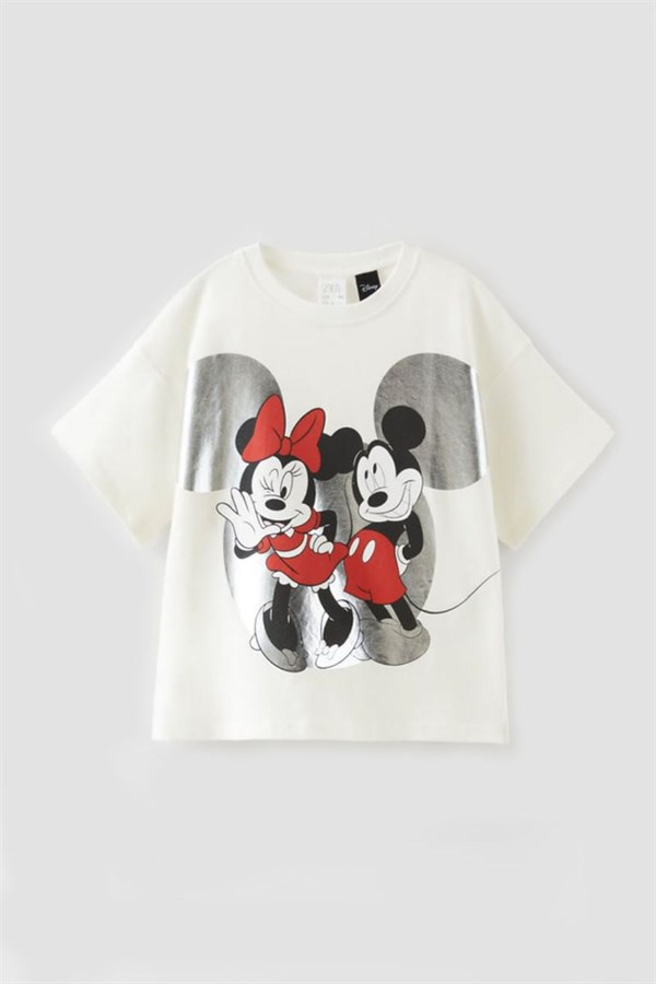 Varak Baskılı Minnie ve Mickey Tişört