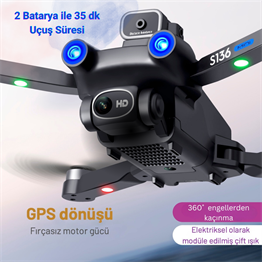 S136 Drone 35 Dakika Uçuş Süresi Beni Takip Et Modu 5g 1080plus HD Çift Kamera Gps Engelden Kaçınma Modu