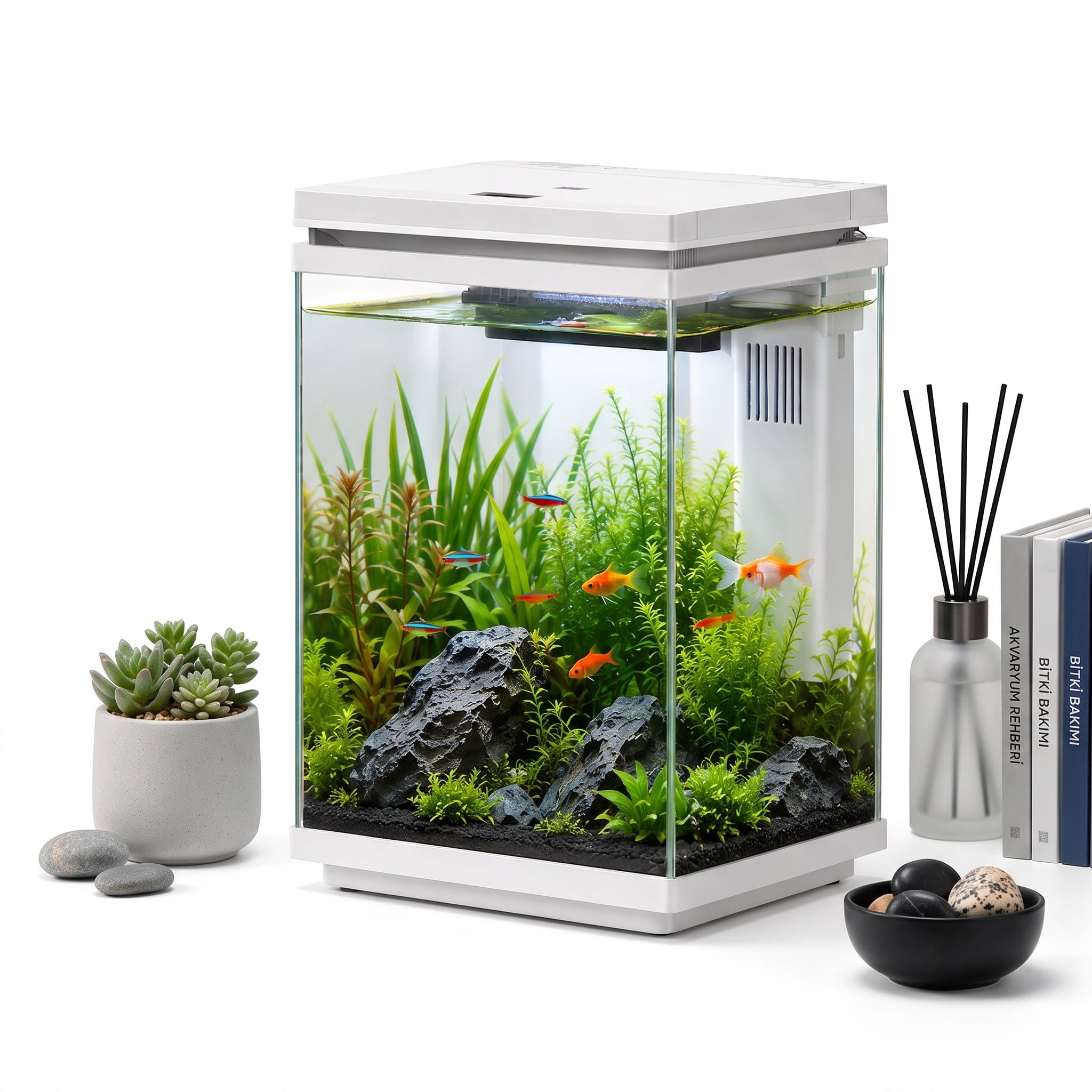 ATF-200 10 Litre LED Cam Akvaryum BEYAZ