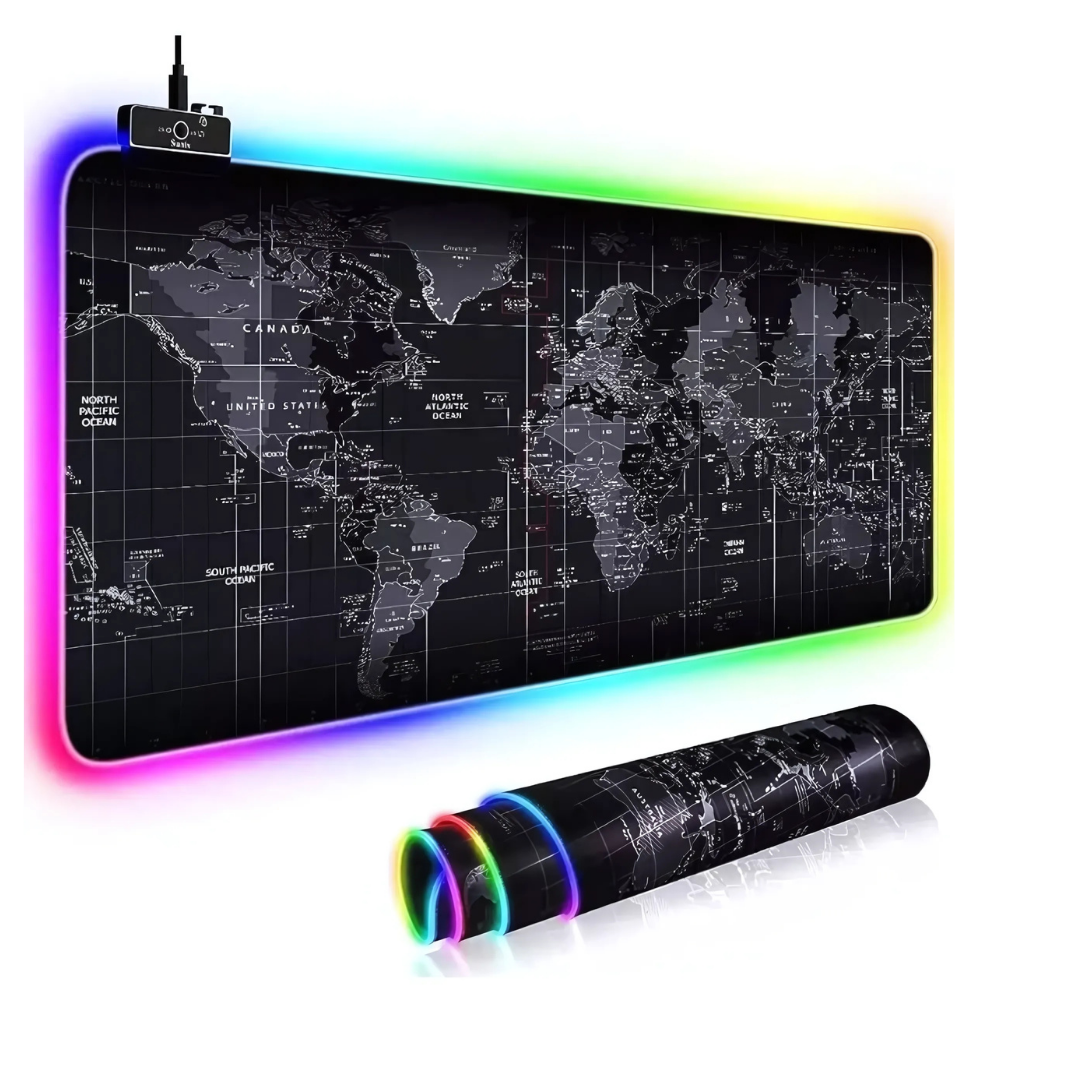 Dalong Dünya Desenli RGB LED Işıklı Mouse Pad (80X30)