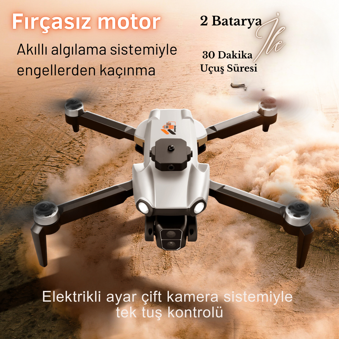 S119 DRONE BEYAZ FIRÇASIZ MOTOR 2BATARYA & 20DAKİKA UÇUŞ 1080P HD Kamera ENGELDEN KAÇINMA