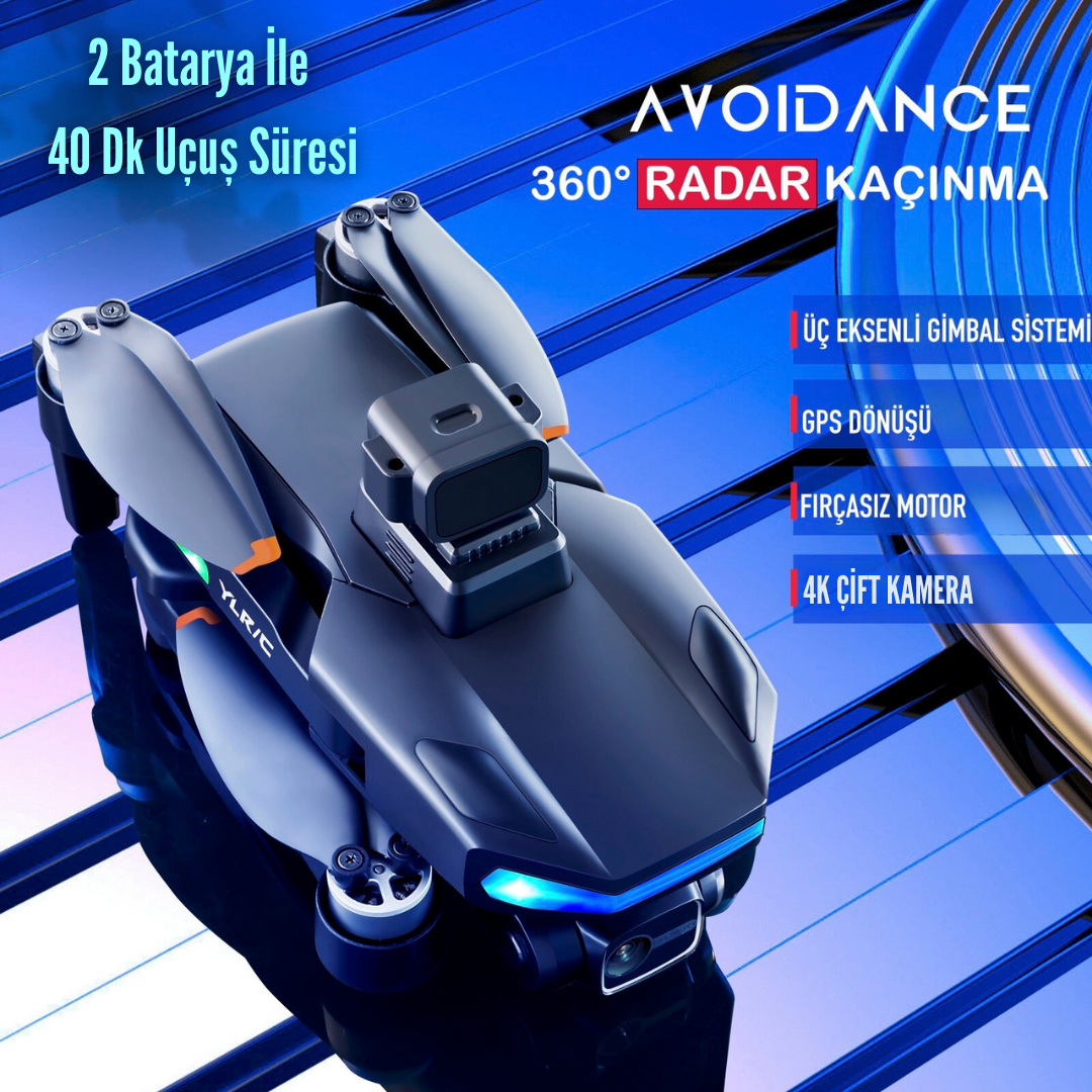 S135Pro Drone GPS 4K Hd Çift Kamera 2 Batarya ile 40 Dakika Uçuş Süresi Engelden Kaçınma Ve BENİ TAKİP ET modu