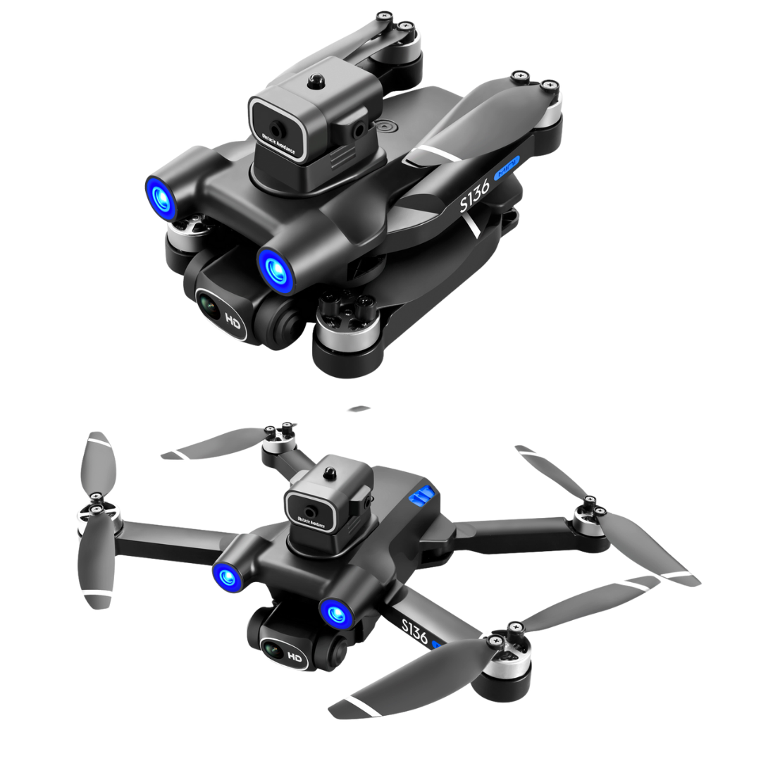 S136 Drone 2 Bataraya İle 35 Dakika Uçuş Süresi Beni Takip Et Modu 5g 1080plus HD Çift Kamera Gps Engelden Kaçınma Modu