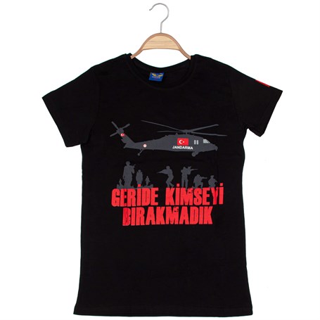 Jandarma Havacılık-Geride Kimseyi Bırakmadık Unisex Siyah Tshirt