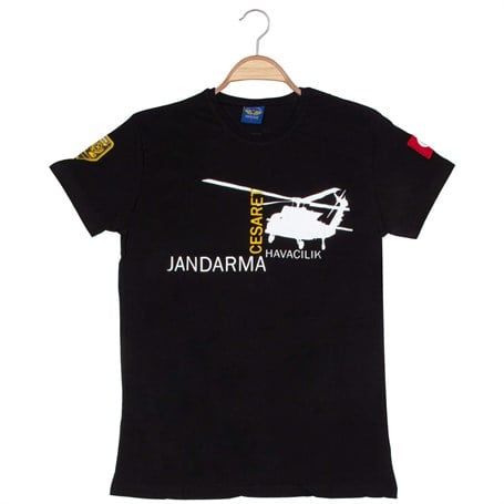 Jandarma Havacılık Unisex Tshirt Siyah