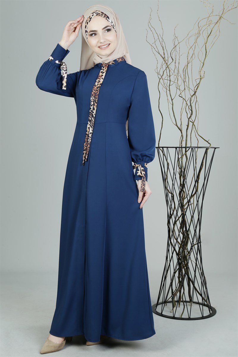 3270 Leopar Desenli İndigo Ferace