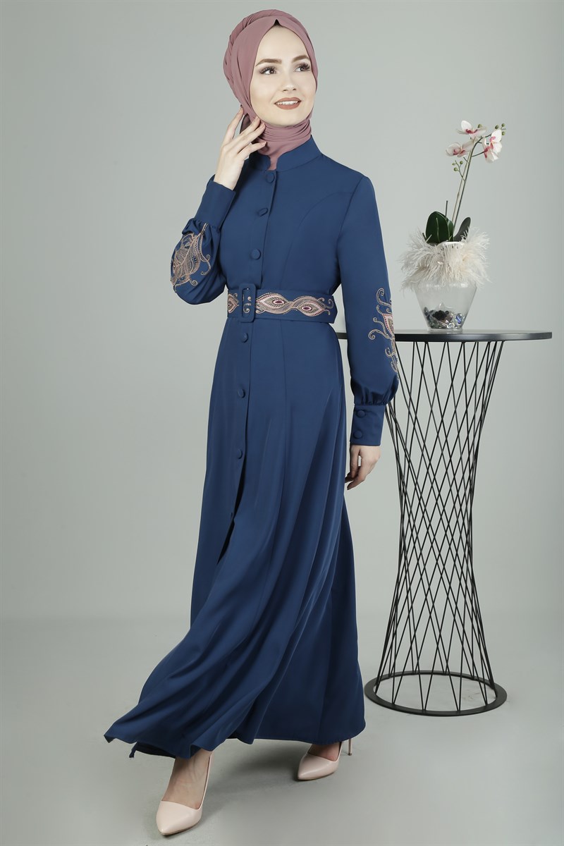 3290 Sultan Desenli İndigo Ferace