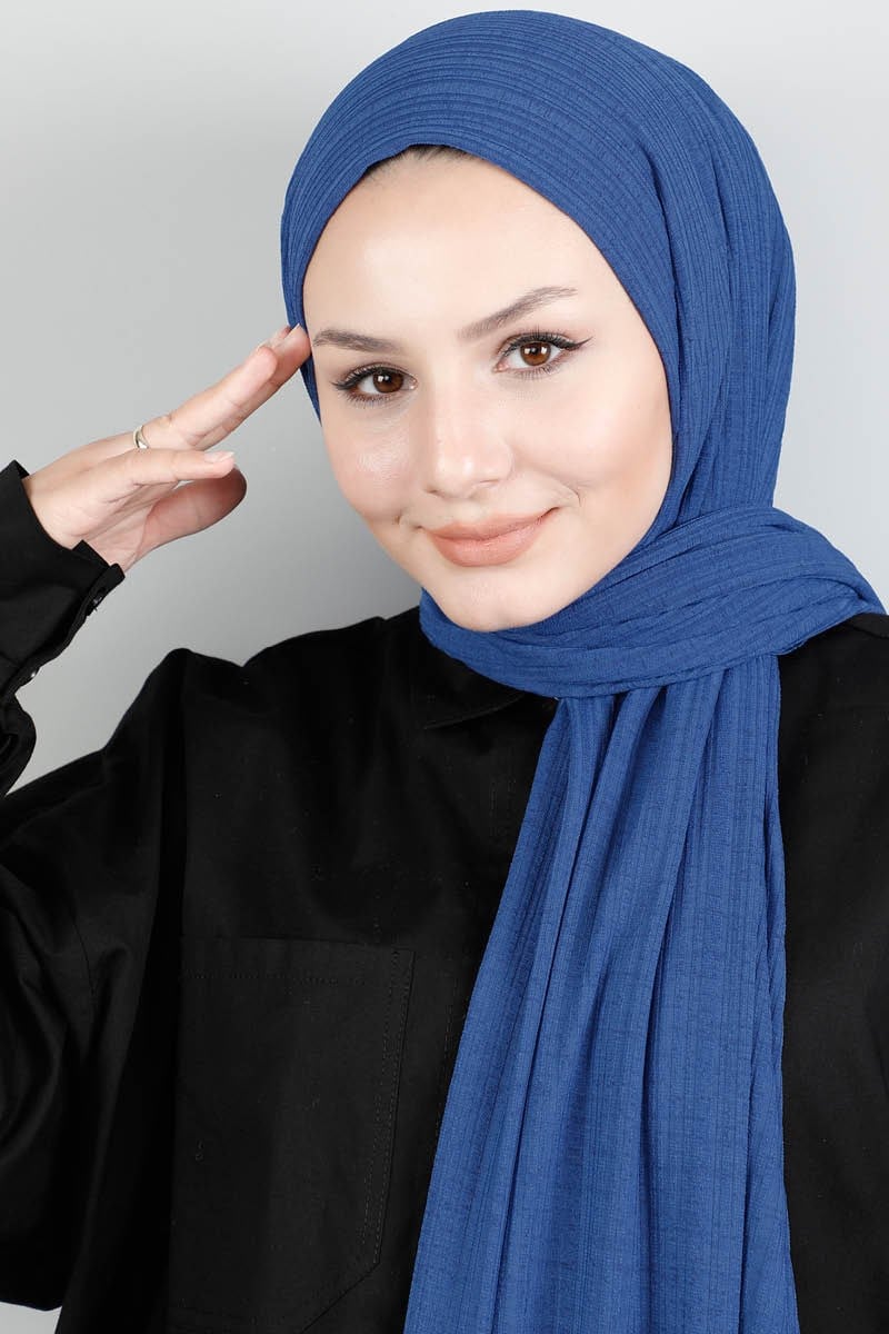 4414 Örme Spor İndigo Şal
