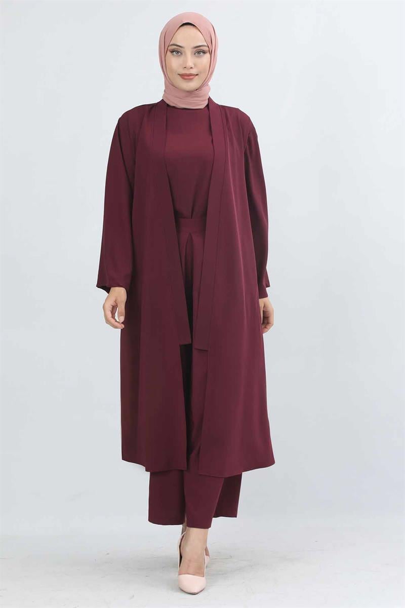 Aisha Üçlü Takım Bordo