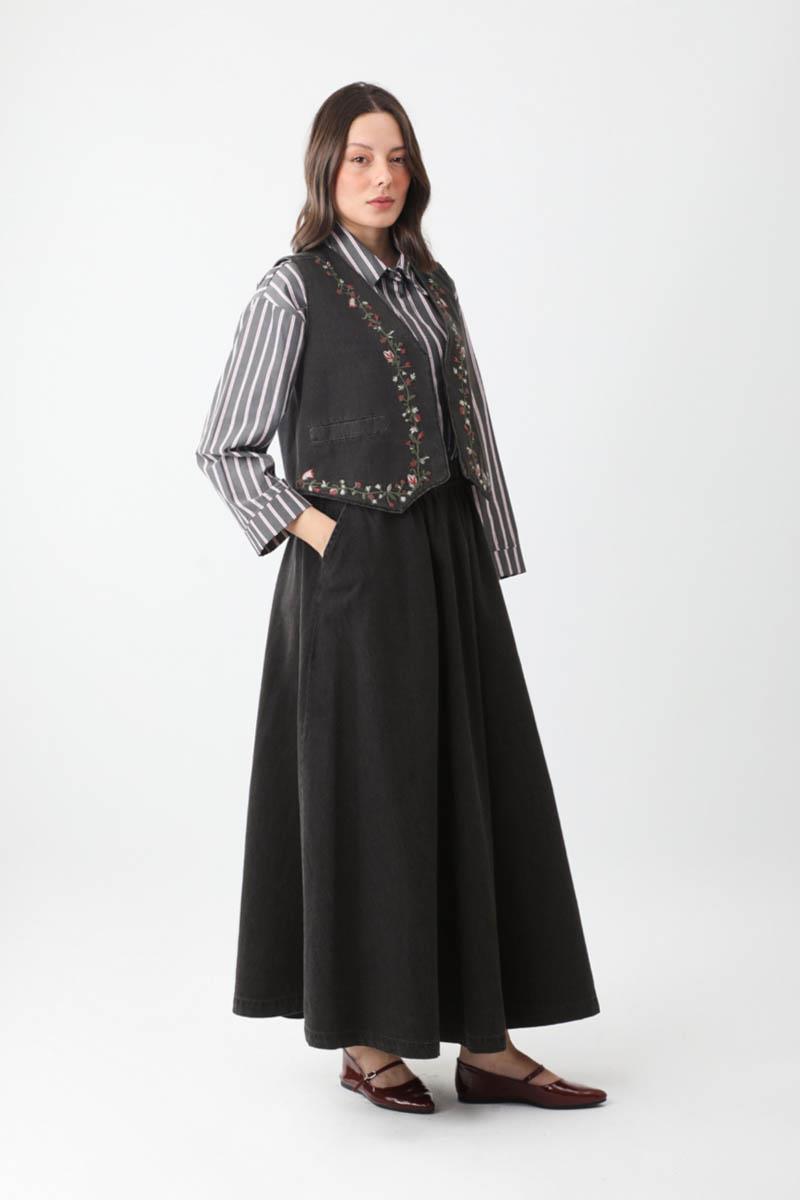 Alçiçek Denim Takım Siyah
