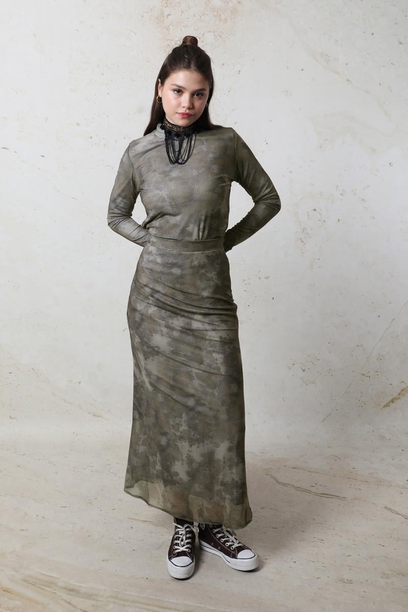 Batik Desenli Body Haki