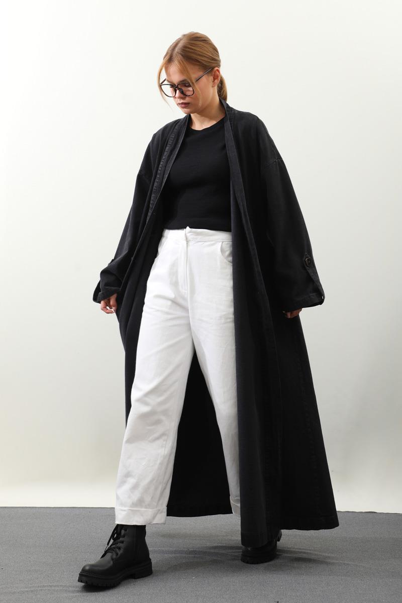 Denim Abaya Kap Siyah