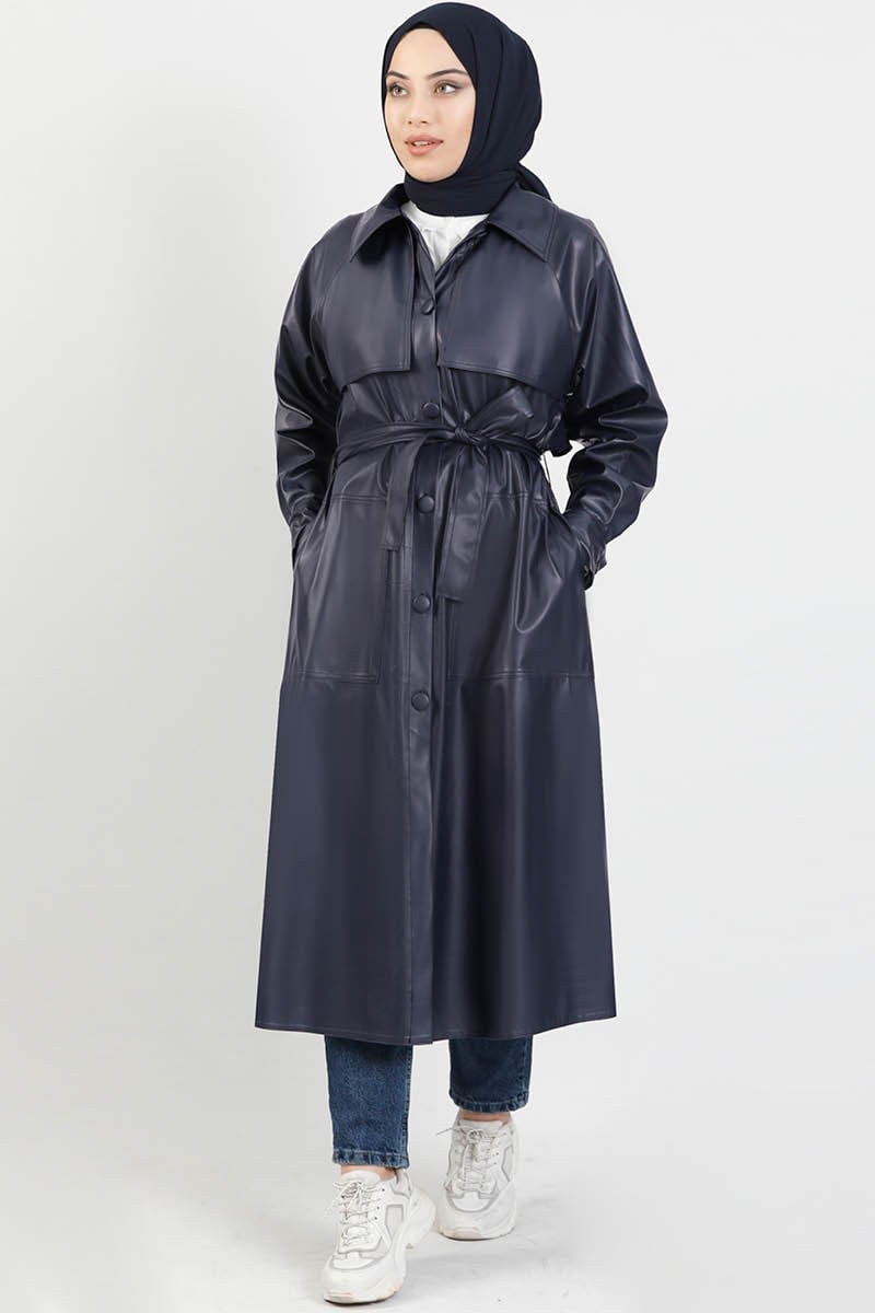 Deri Trenç Lacivert