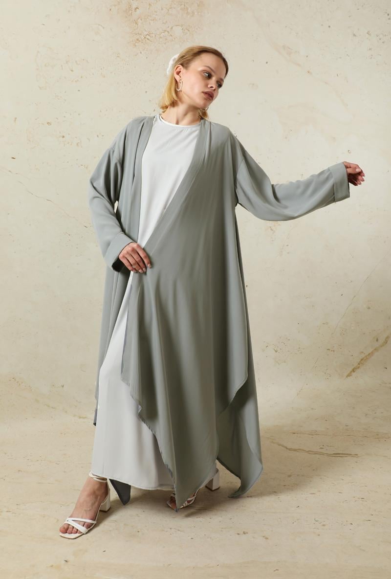 Dökümlü Abaya Gri