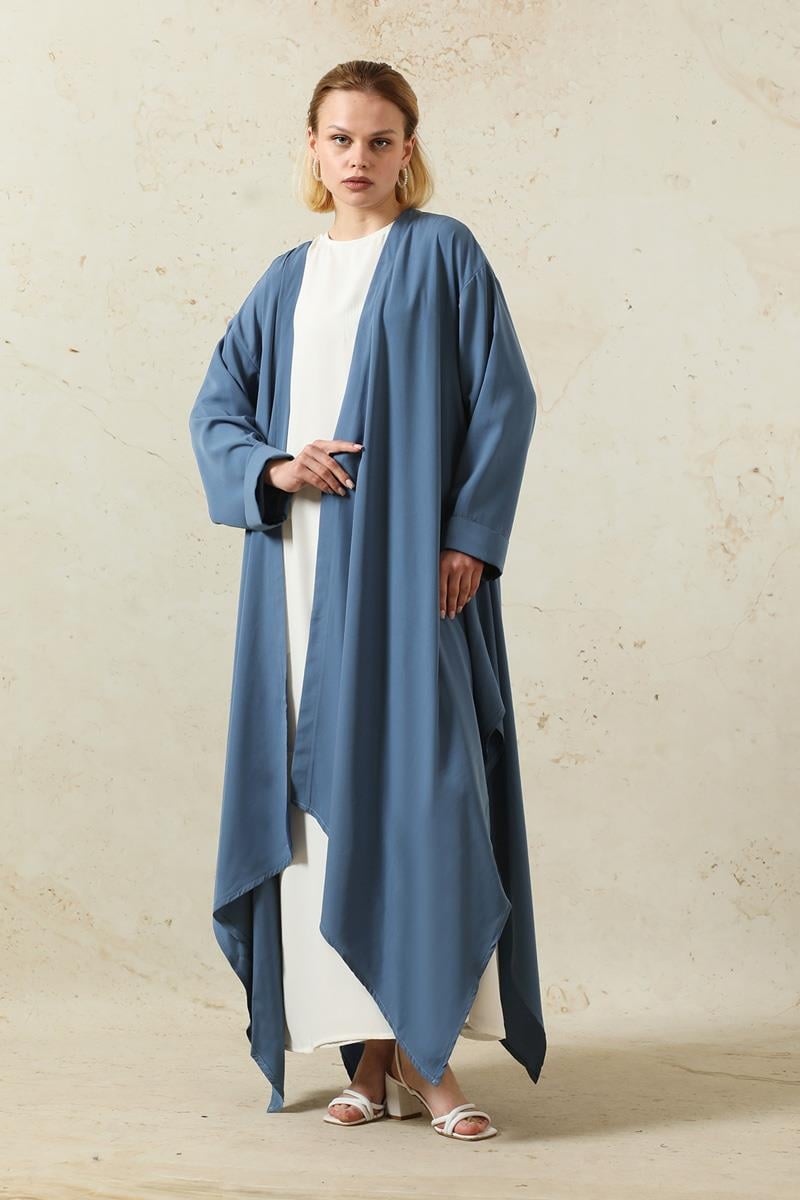 Dökümlü Abaya İndigo